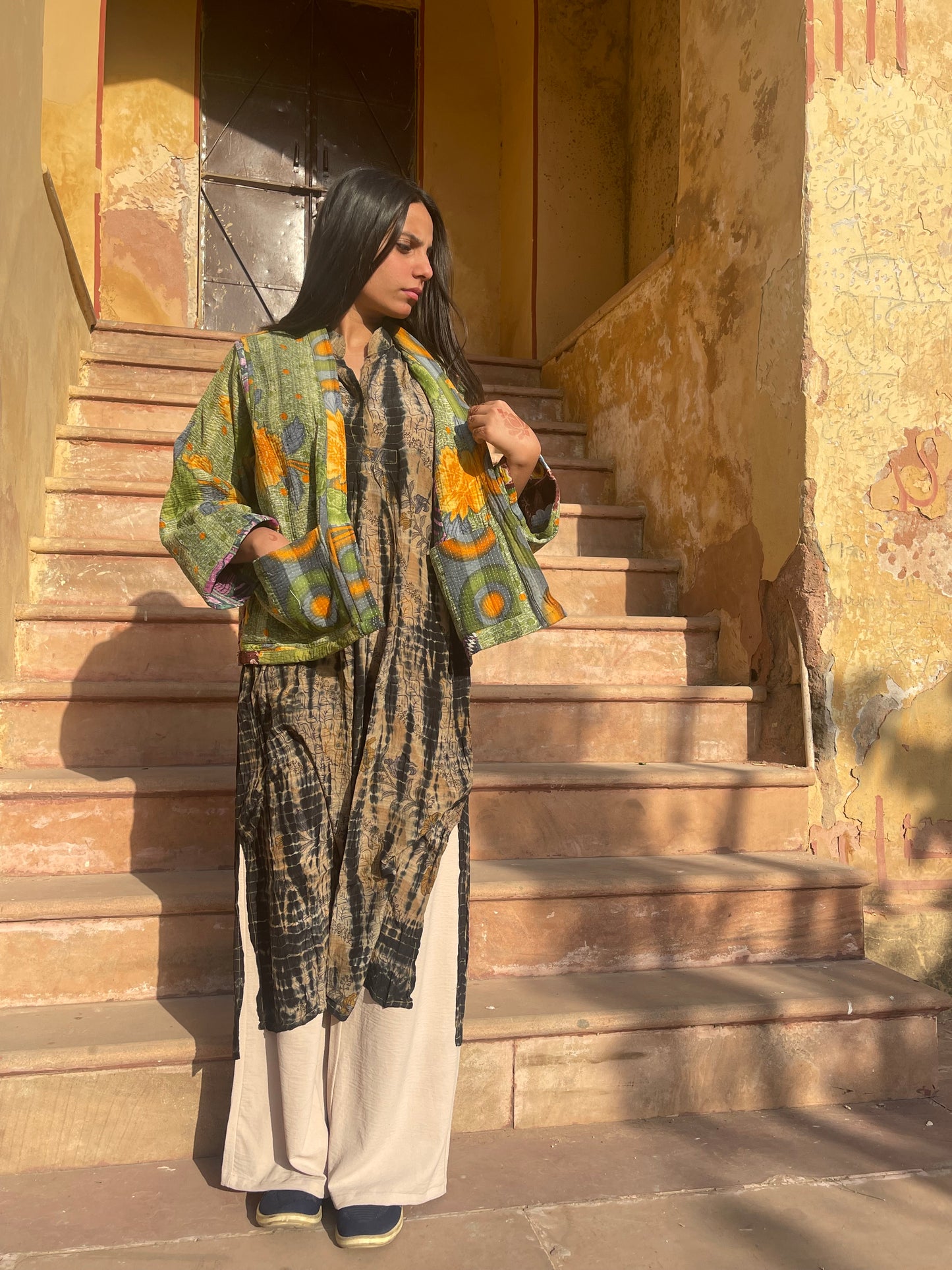 Green Boho Biker