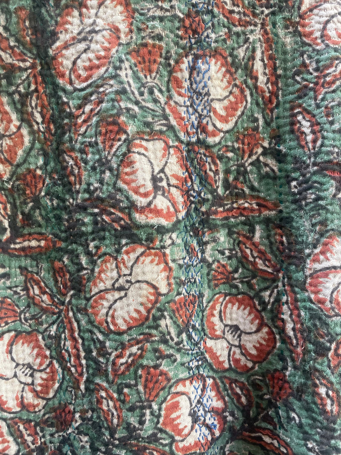 Red Flower Kantha