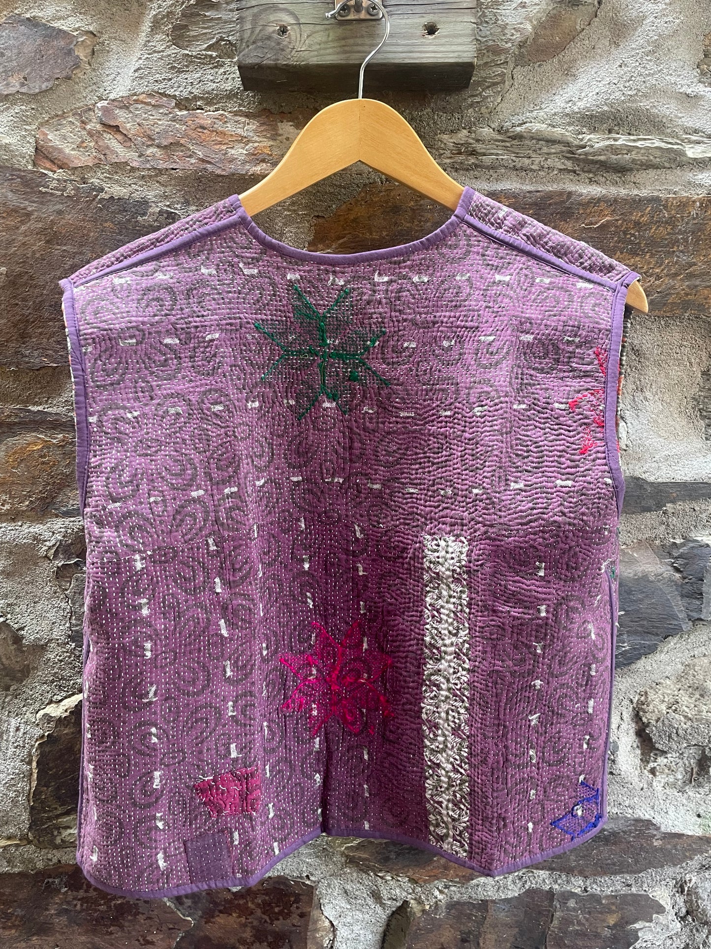 Green to Purple Kantha