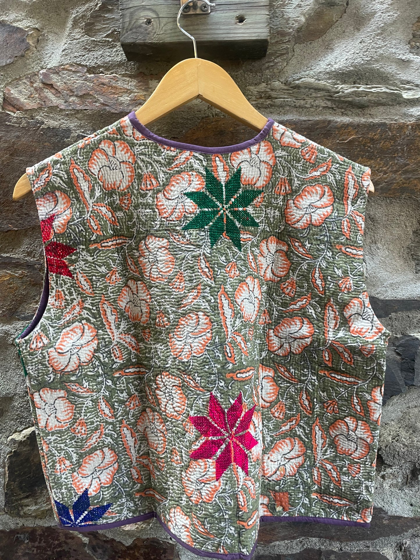 Green to Purple Kantha