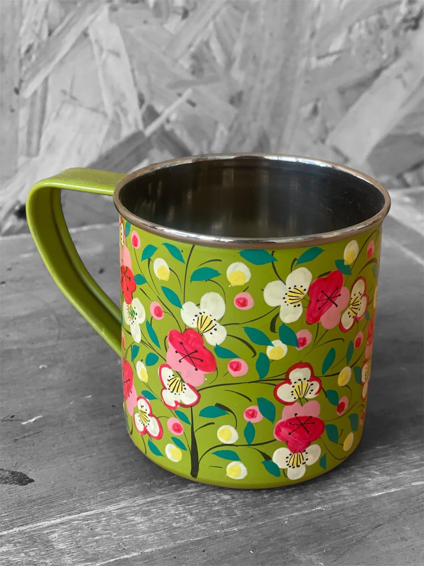 Handpainted Green Mug