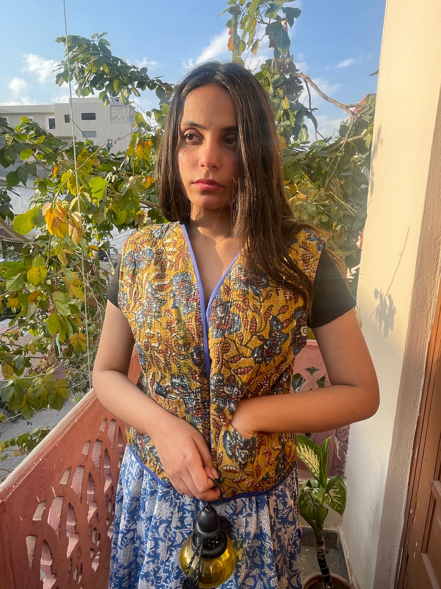 Yellow Flower Kantha