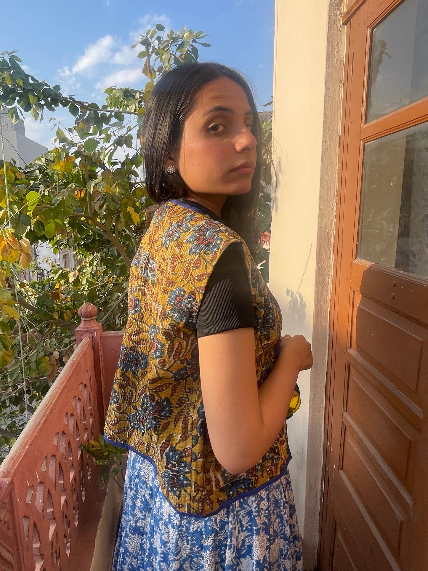 Yellow Flower Kantha