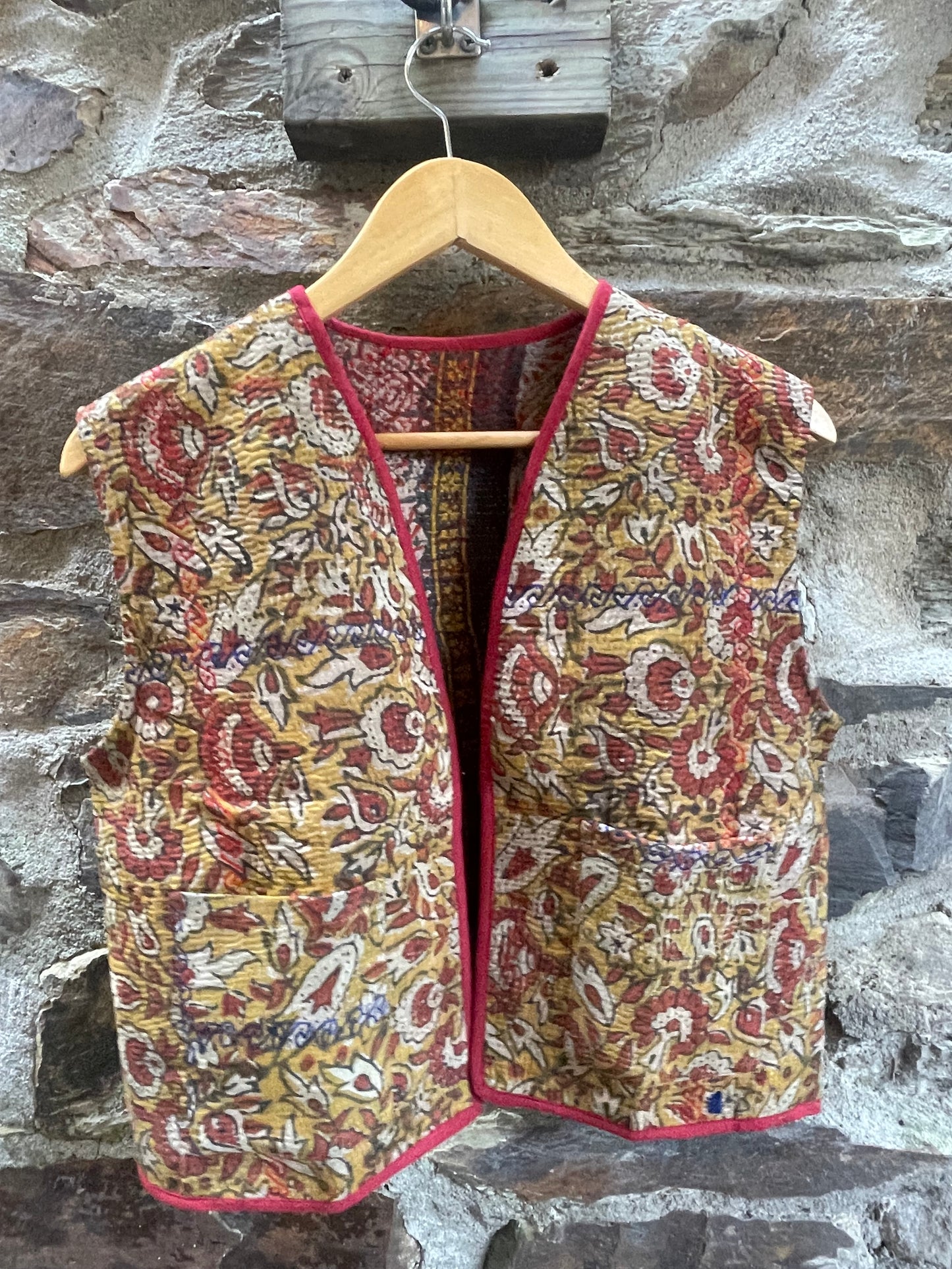 Yellow and Red Kantha