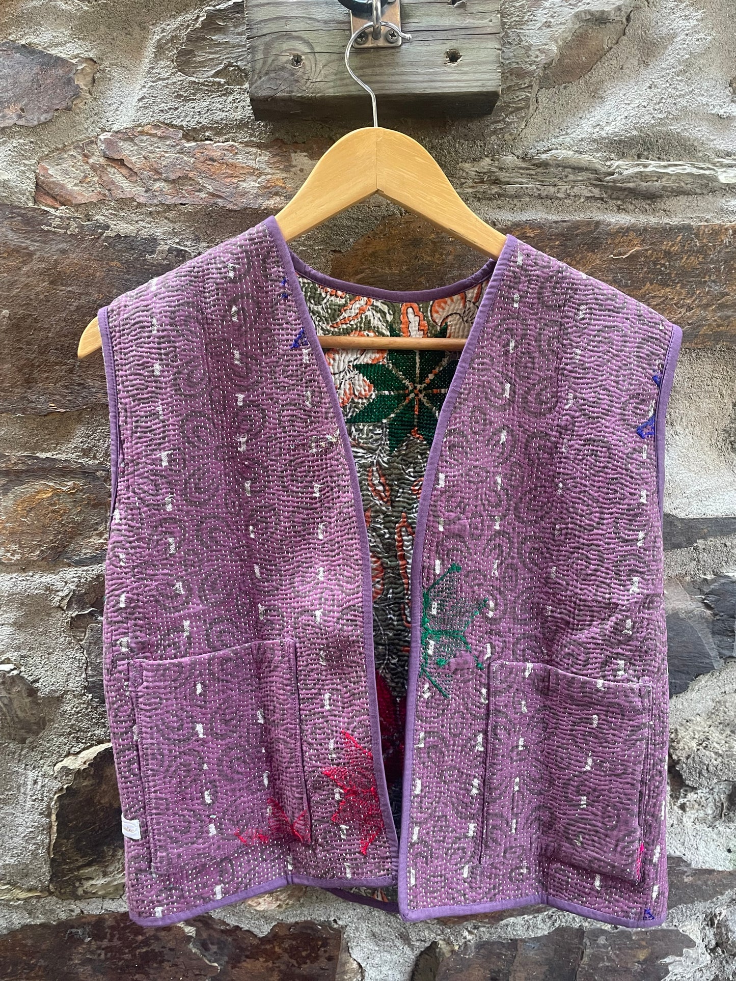 Green to Purple Kantha