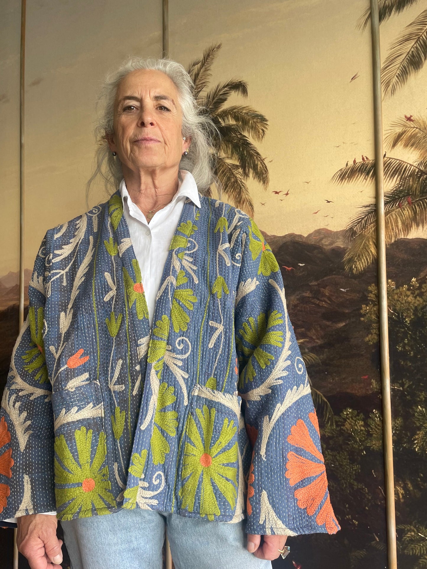 Blue Embroidered Faithful Jacket
