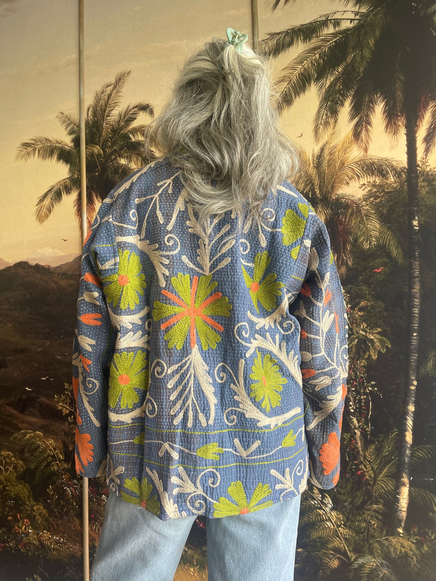 Blue Embroidered Faithful Jacket