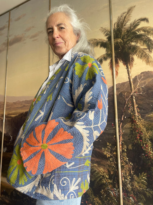 Blue Embroidered Faithful Jacket