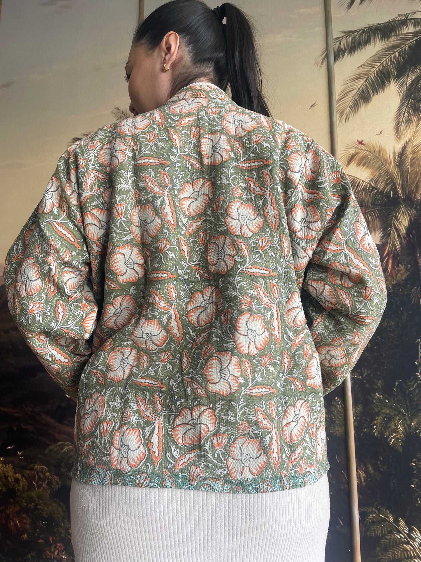 Green Blockprint Faithful Jacket