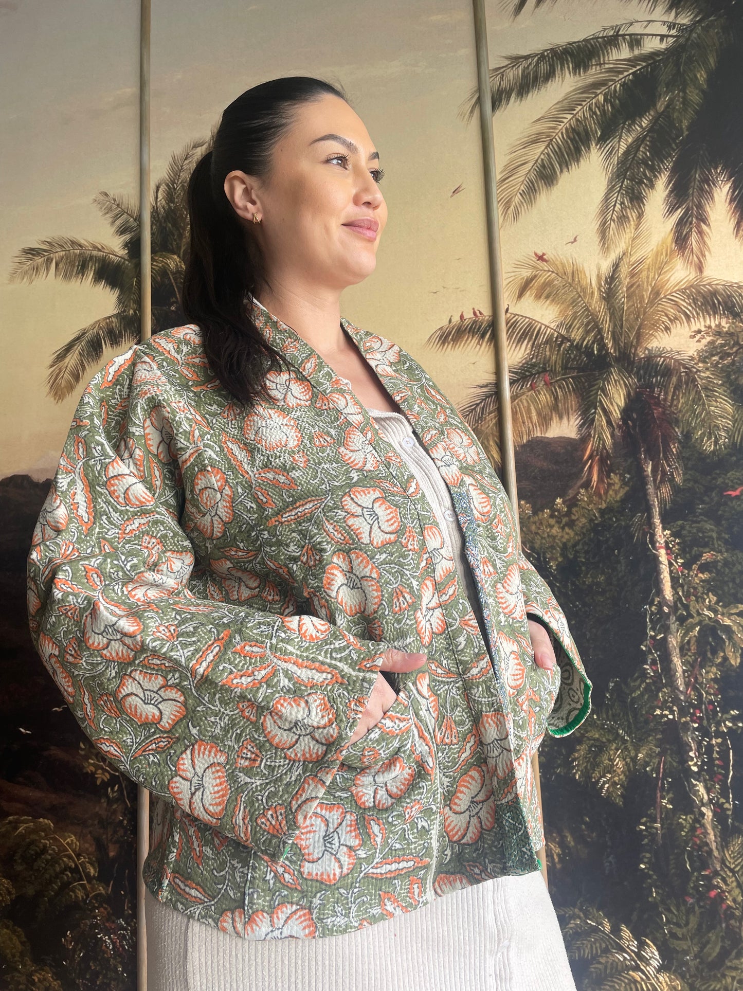 Green Blockprint Faithful Jacket