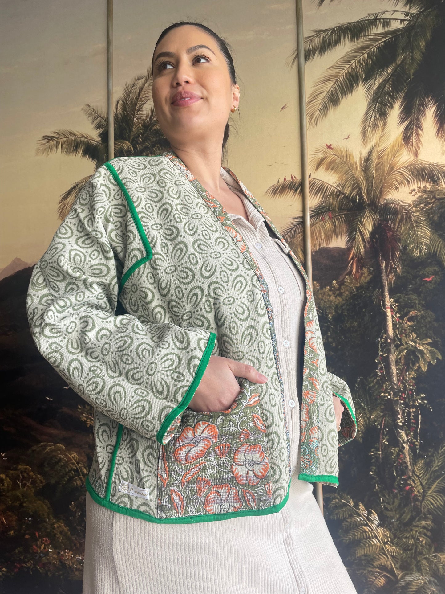 Green Blockprint Faithful Jacket