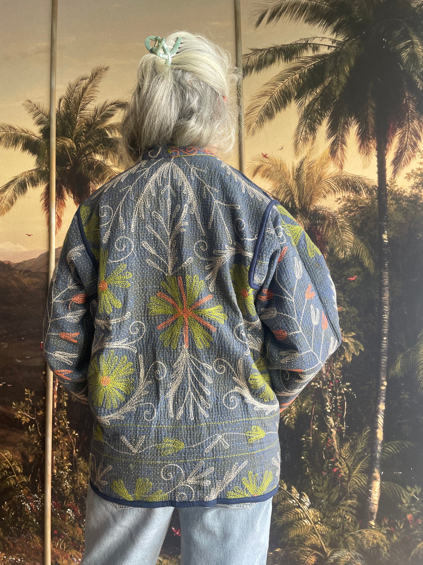 Blue Embroidered Faithful Jacket