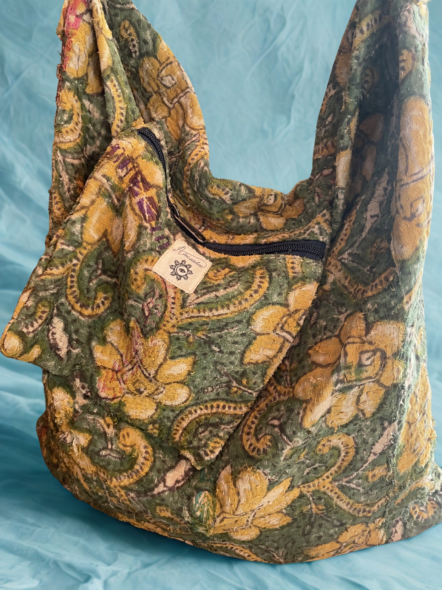 Green and Yellow Bottomless Bag