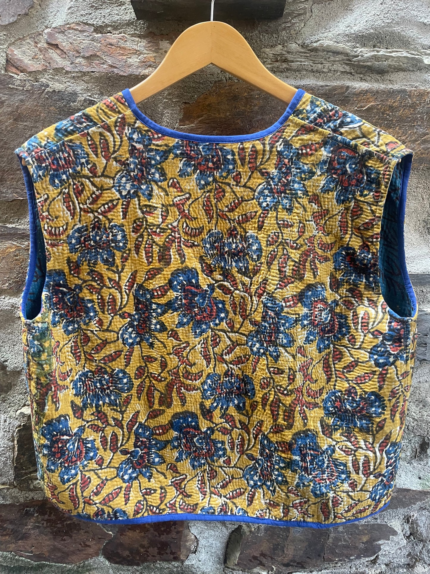 Yellow and Blue Kantha