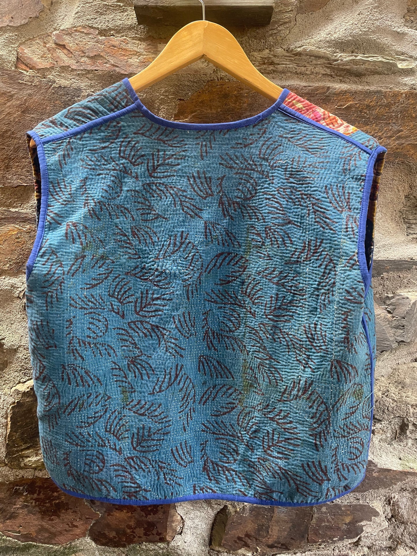 Yellow and Blue Kantha