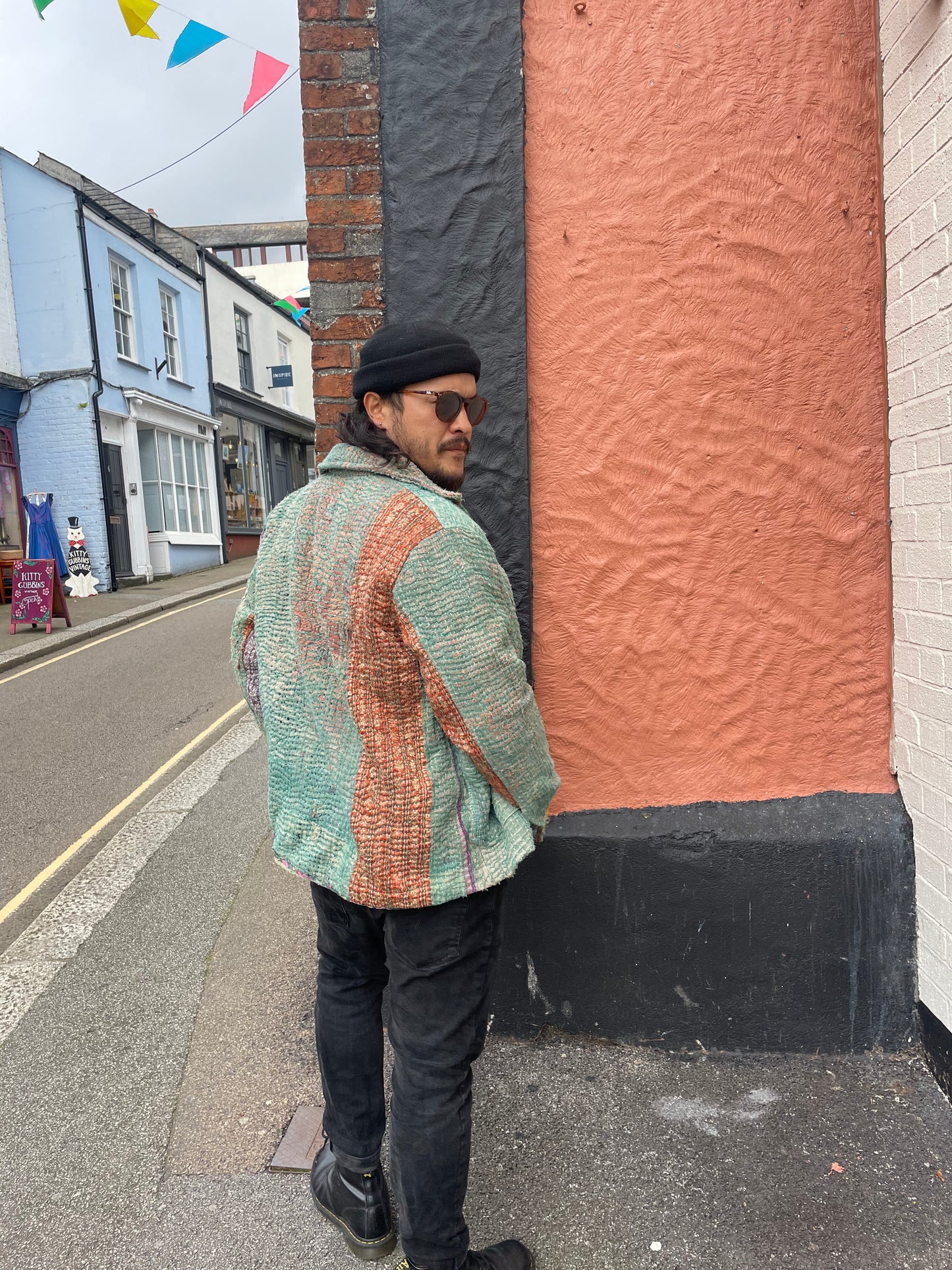 Purple and Green Boyfriend Jacket