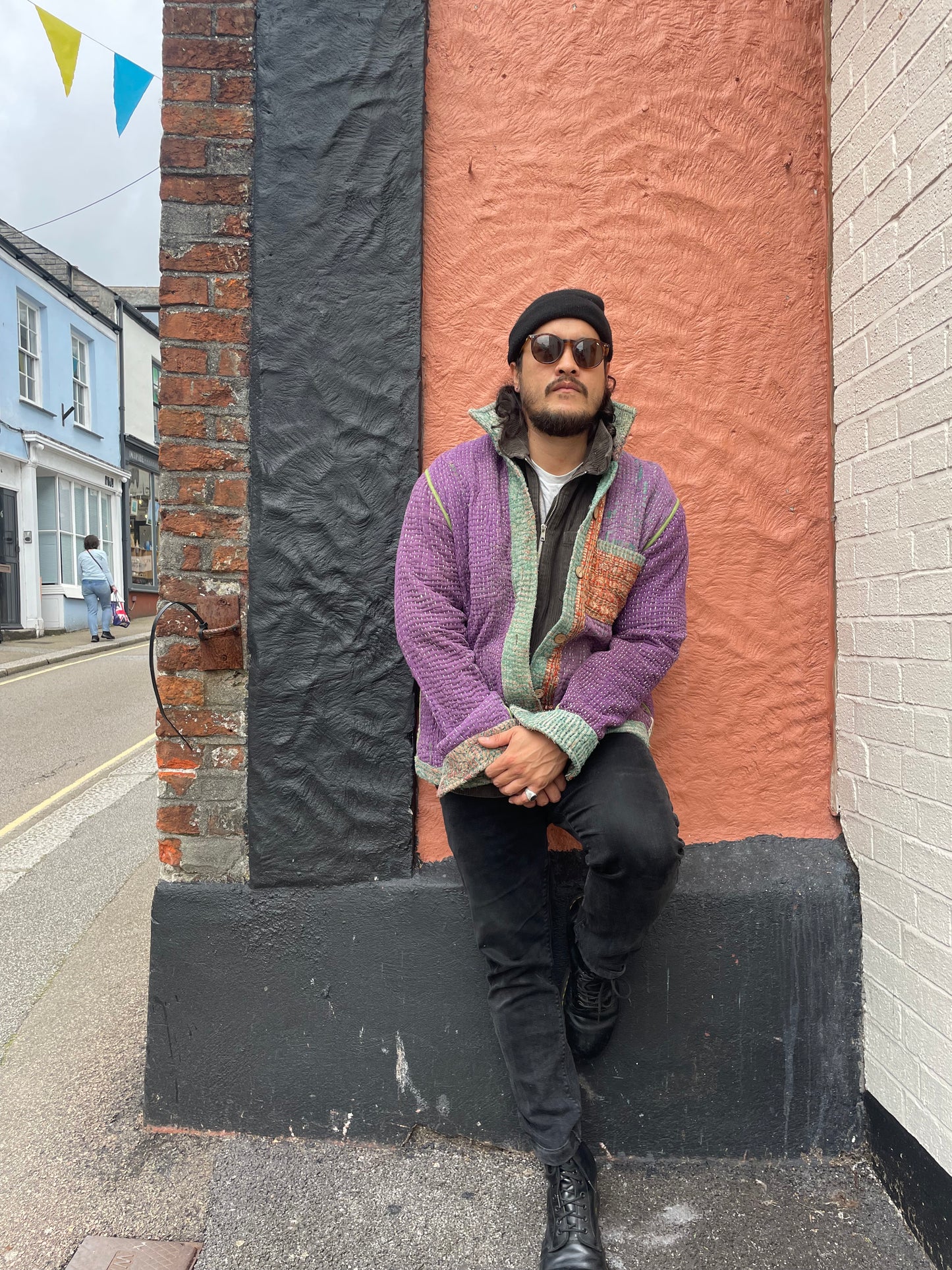 Purple and Green Boyfriend Jacket