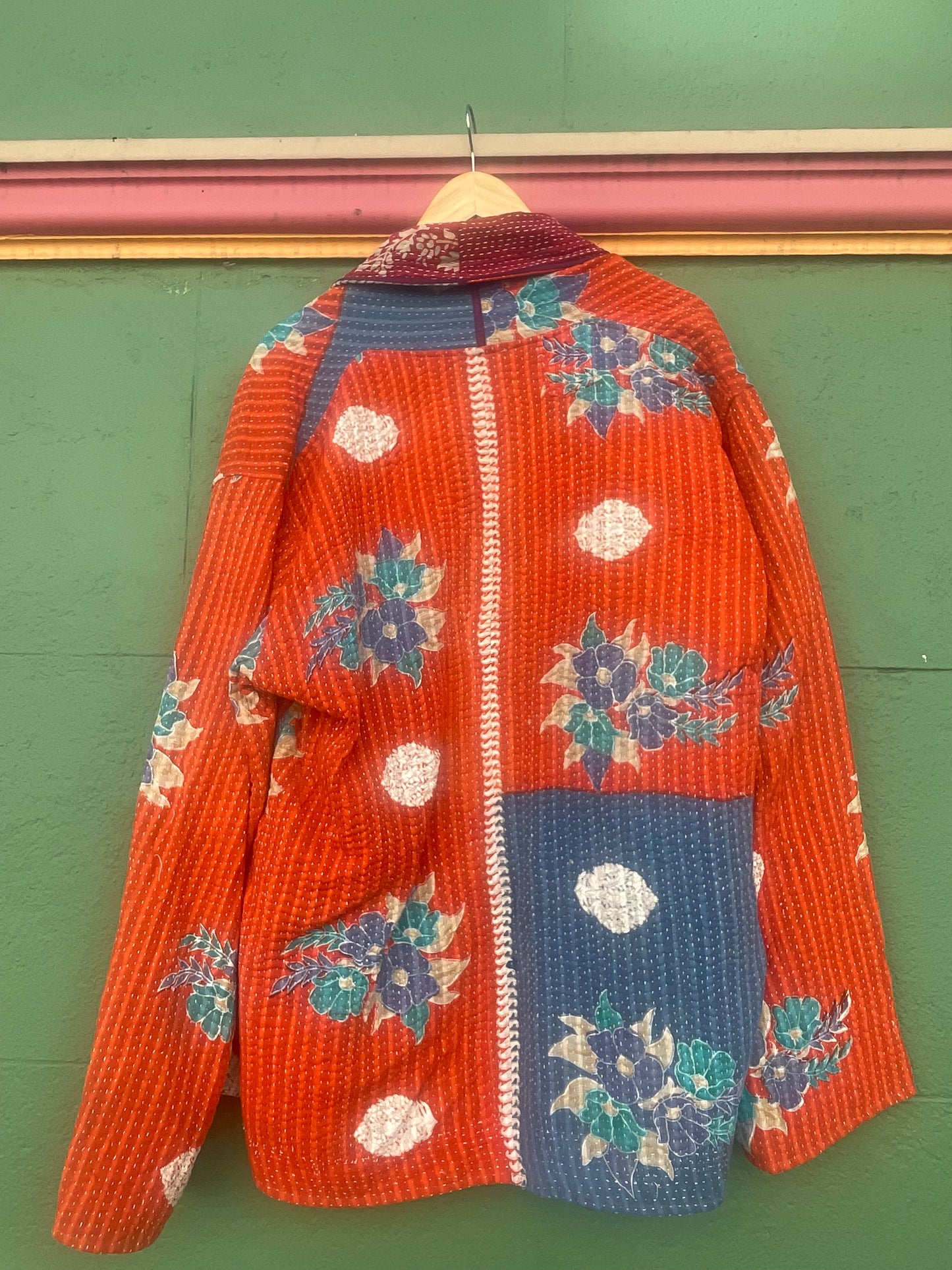 Red and Blue Oversized Jacket