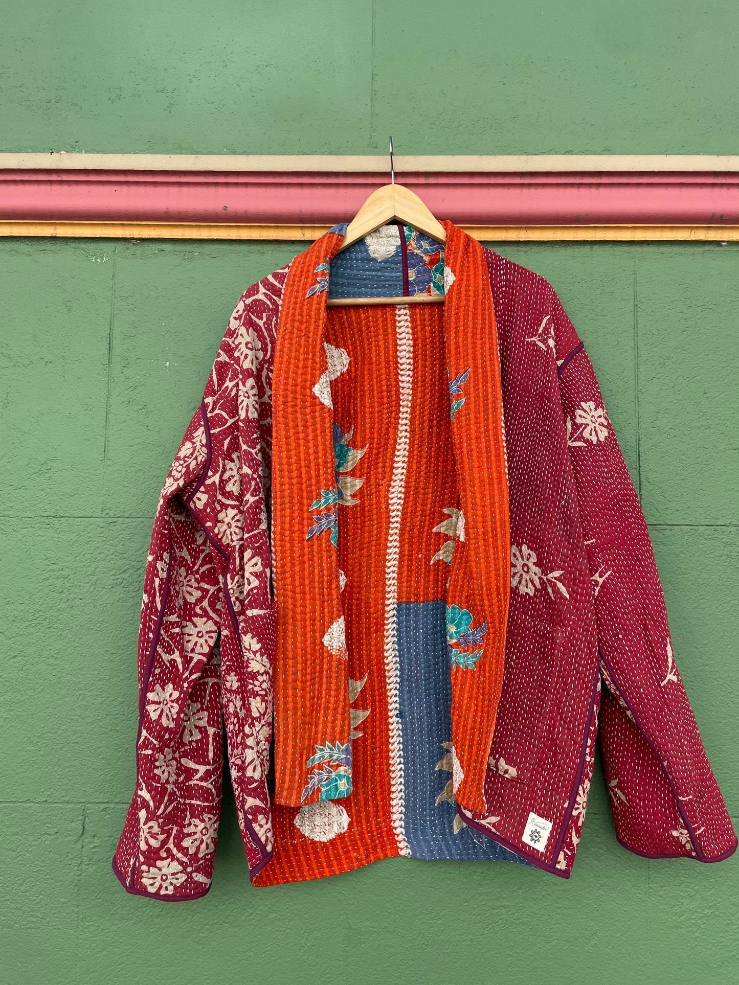 Red and Blue Oversized Jacket