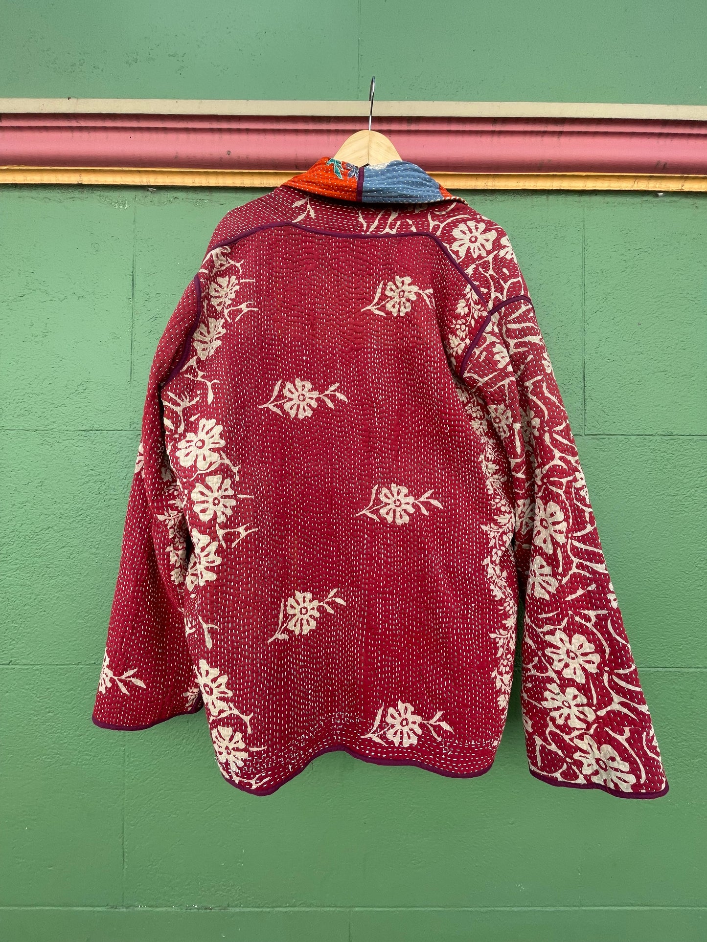 Red and Blue Oversized Jacket